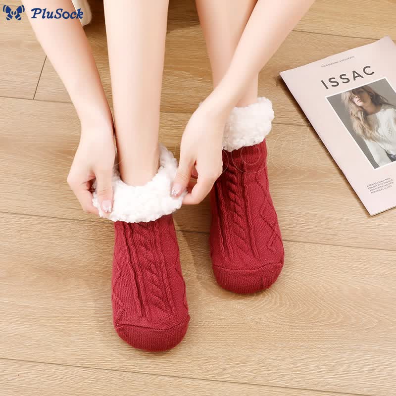 Plus Size Thick Fuzzy Indoor Slipper Socks