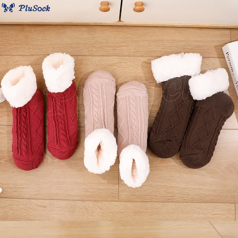 Plus Size Thick Fuzzy Indoor Slipper Socks