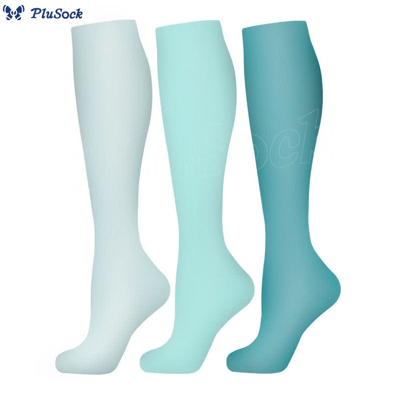 Plusock Solid Color Light Blue Compression Socks(3 Pairs) – plusock