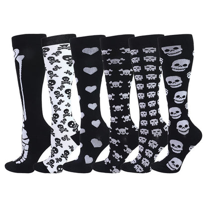 Plusock Skull Bones Compression Socks(6 Pairs) - Multicolor - S/M - image 0