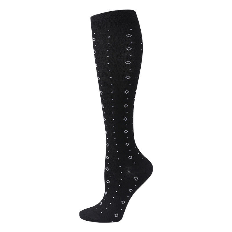 Plusock Wave Grid Compression Socks(3 Pairs) - Polka Dot - S/M - image 4