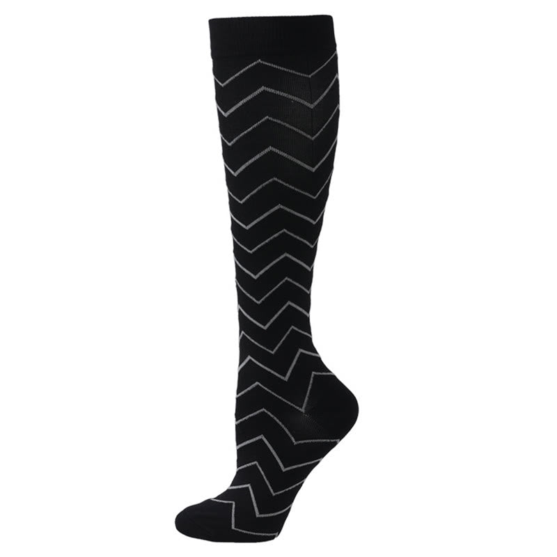 Plusock Wave Grid Compression Socks(3 Pairs) - Wave - S/M - image 5