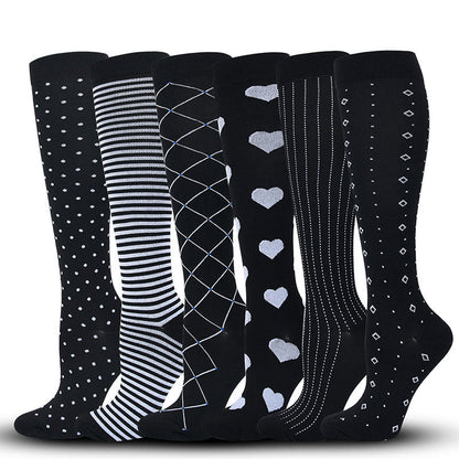 Plusock Lines Love Stripes Compression Socks(6 Pairs) - Multicolor - S/M - image 0