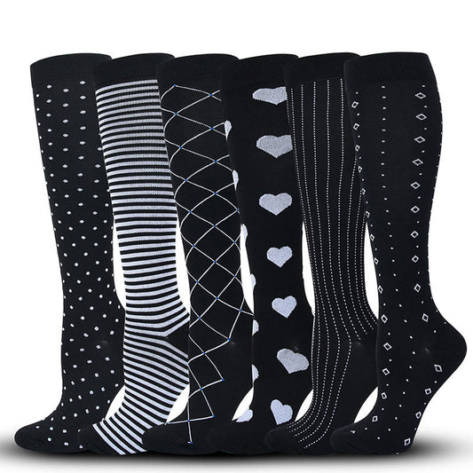 Plusock Lines Love Stripes Compression Socks(6 Pairs) - Multicolor - S/M - image 0