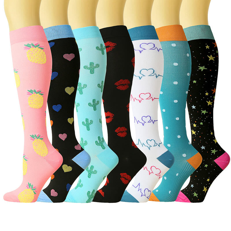 Plusock Cute Pattern Series Compression Socks(7 Pairs) – plusock