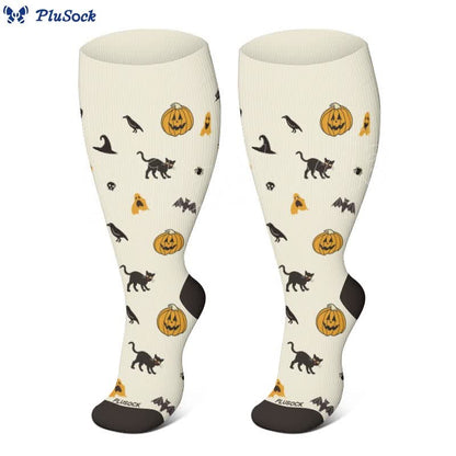 FREE Today: Plus Size Halloween Cat Compression Socks