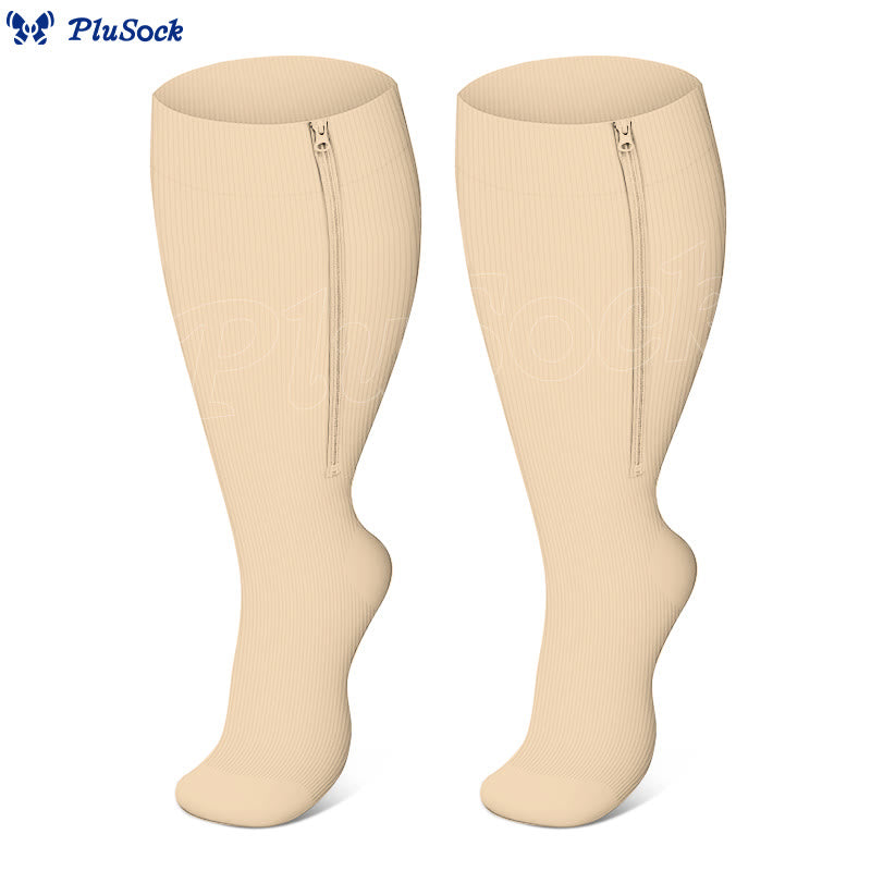 2XL-7XL Plus Size Classic Zipper Compression Socks(3 Pairs) - image 6