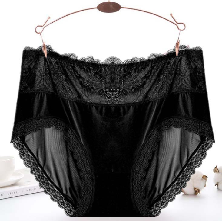 Plusock Sexy Mesh Lace Panty(3 Packs) - Black - 5XL - image 9