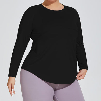 Plusock Long Sleeve Sportswear Yoga Shirt - Black - 4XL - image 2
