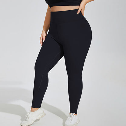 Plusock Plus Size High-Waisted Active Shaping Leggings - Black - 4XL - image 2