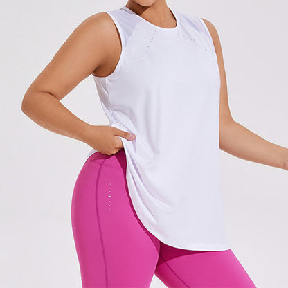 Plusock Plus Size Loose Mesh Stitching Sports Top - image 3