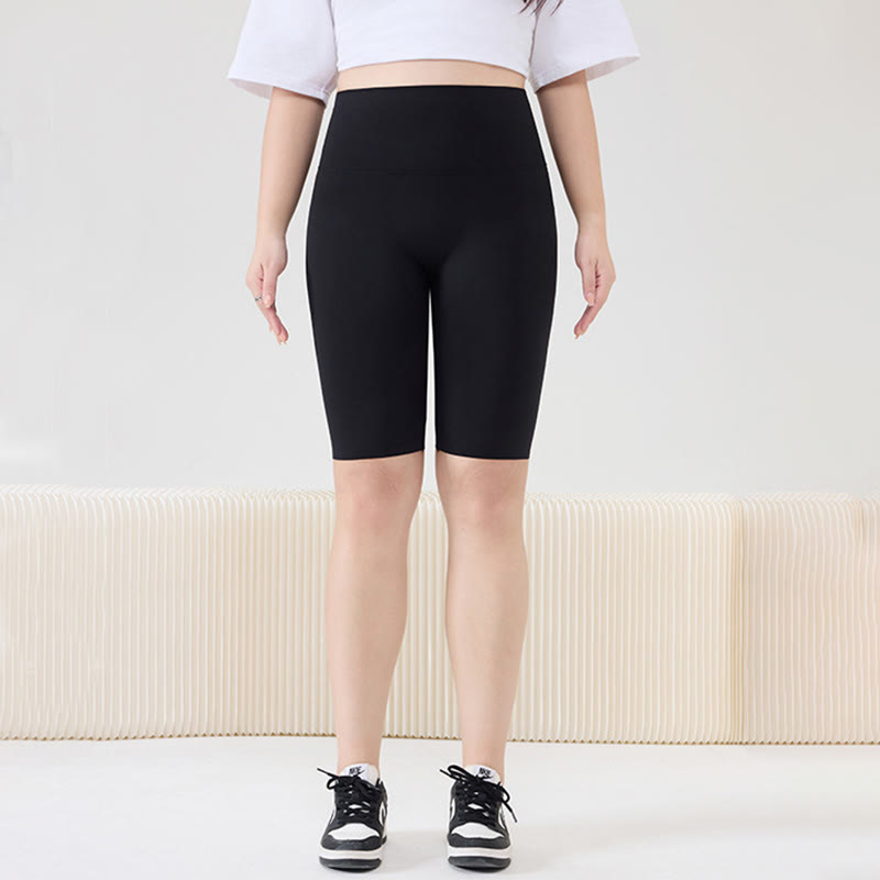 Plusock Plus Size High-Waist Biker Short - Black - 9XL - image 1