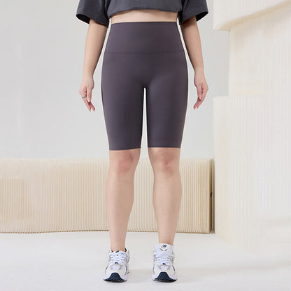 Plusock Plus Size High-Waist Biker Short - Grey - 9XL - image 2