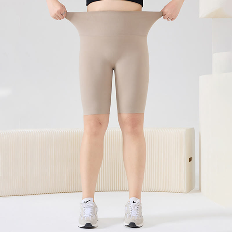 Plusock Plus Size High-Waist Biker Short - Apricot - 9XL - image 4