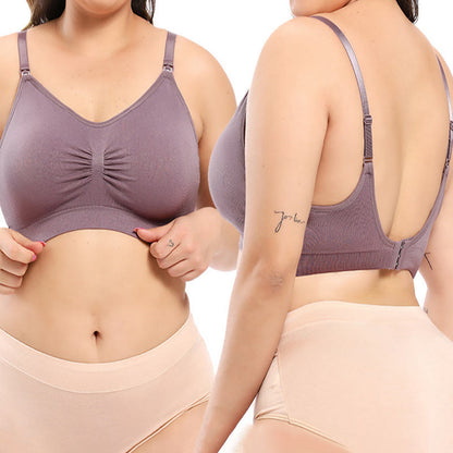 Plusock Breastfeeding Wireless Bra - Purple - 4XL - image 0