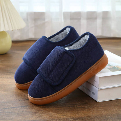 Plus Size Anti Skid Adjustable Diabetic Slippers - Navy Blue - EU44-45(US10-11) - image 9