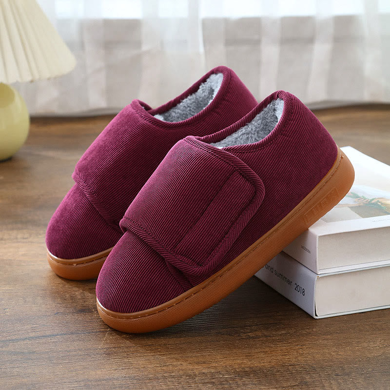 Plus Size Anti Skid Adjustable Diabetic Slippers - Wine - EU44-45(US10-11) - image 11