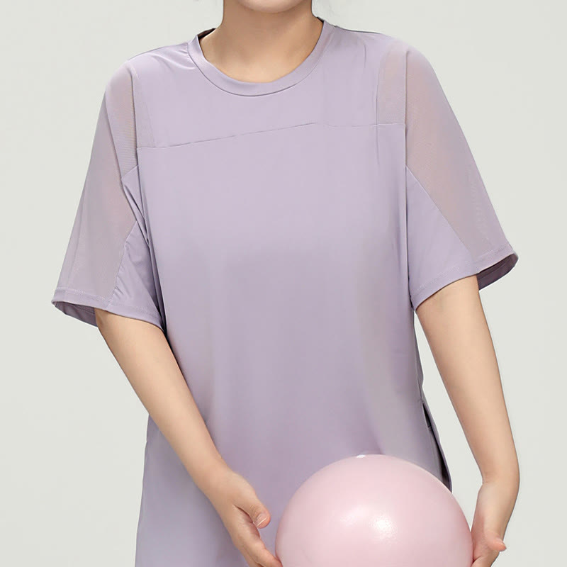 Plusock Plus Size Quick Dry Yoga Short Sleeve Shirt - image 2