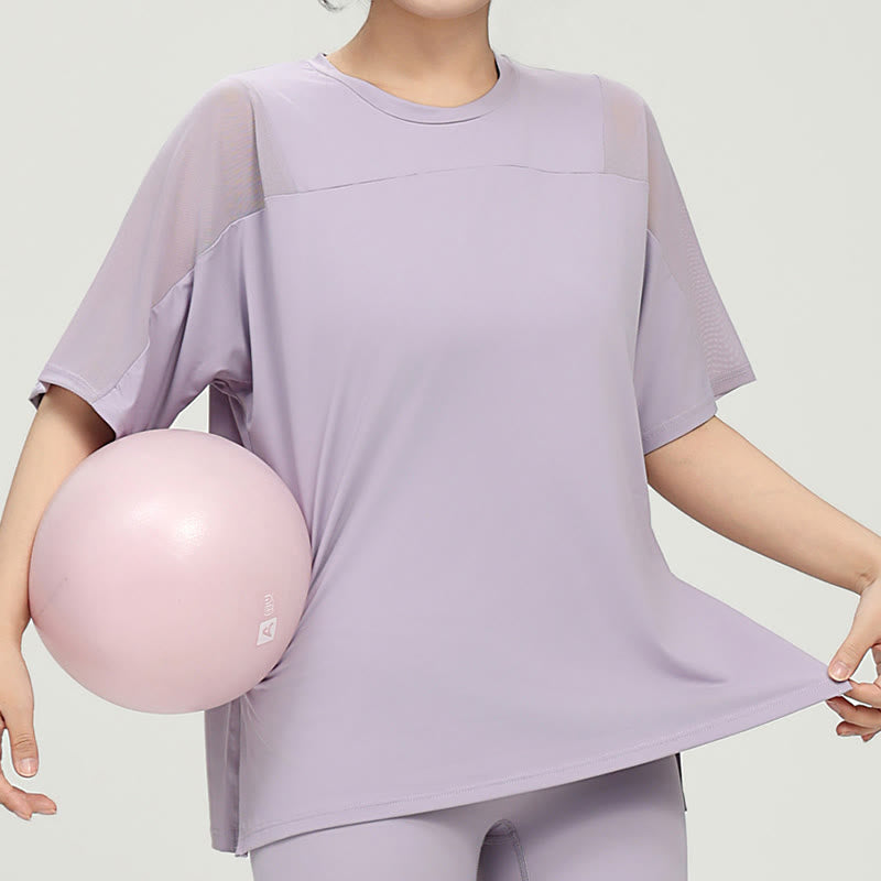 Plusock Plus Size Quick Dry Yoga Short Sleeve Shirt - image 1