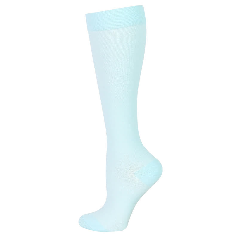 Plusock Blue Green Flower Compression Socks(6 Pairs) - Light Blue - S/M - image 9