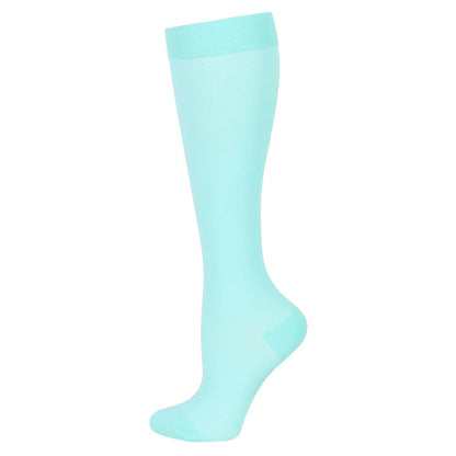 Plusock Blue Green Flower Compression Socks(6 Pairs) - Lake Blue - S/M - image 11