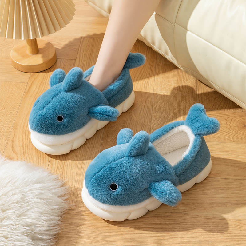Plusock Plus Size Cute Whale Slippers - Blue - EU43-44(US9-10) - image 3