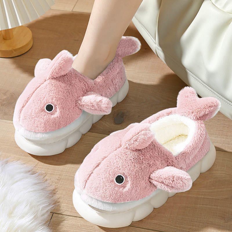 Plusock Plus Size Cute Whale Slippers - Pink - EU43-44(US9-10) - image 4