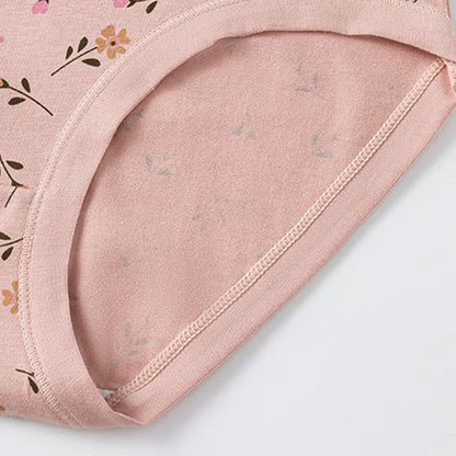 Plus Size High Waist Cotton Floral Panty(2 Packs)