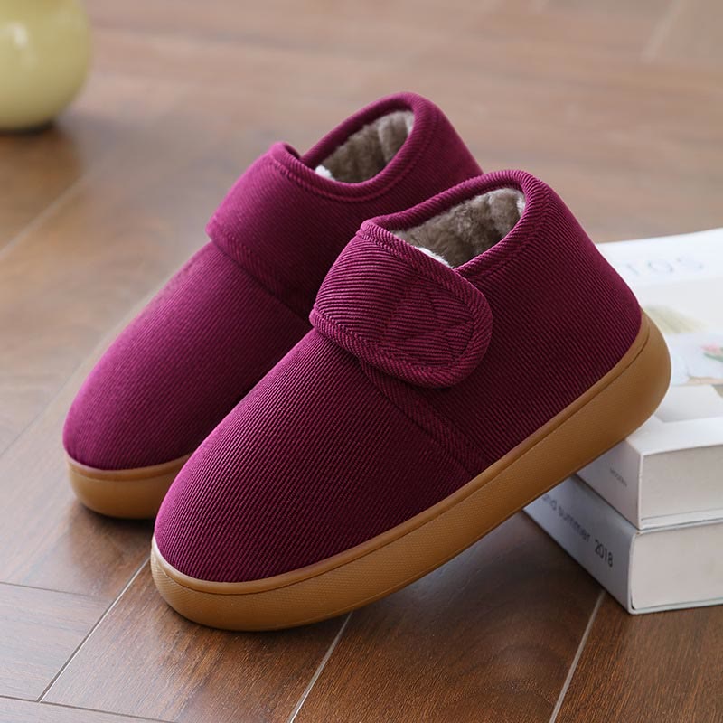 Plusock Plus Size Warm Lightweight Sole Slippers - Wine - EU44(US10) - image 10