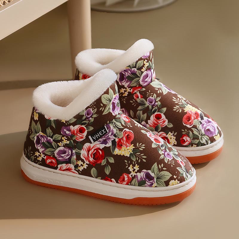 Plus Size Elegant flowers Slippers - Coffee - EU43-44(US9-10) - image 7