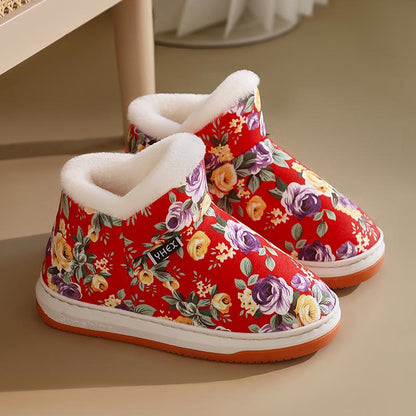 Plusock Plus Size Elegant flowers Slippers - Red - EU43-44(US9-10) - image 9