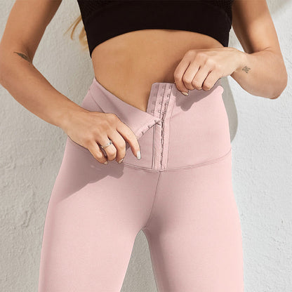 Plusock High Waist Sports Tummy Control Leggings - Pink - 2XL - image 8