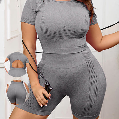 Plusock Quick Dry Sports Yoga Suit - Dark Grey - 3XL - image 4