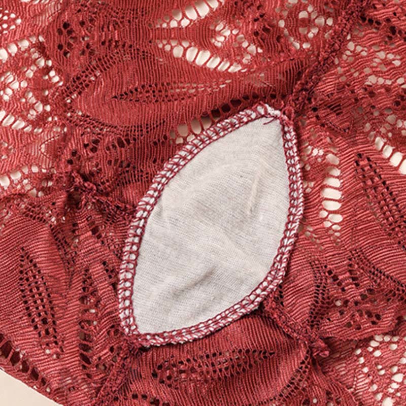 Plus Size Sexy Low Waist Lace Hollow Cross Panty(3 Packs)