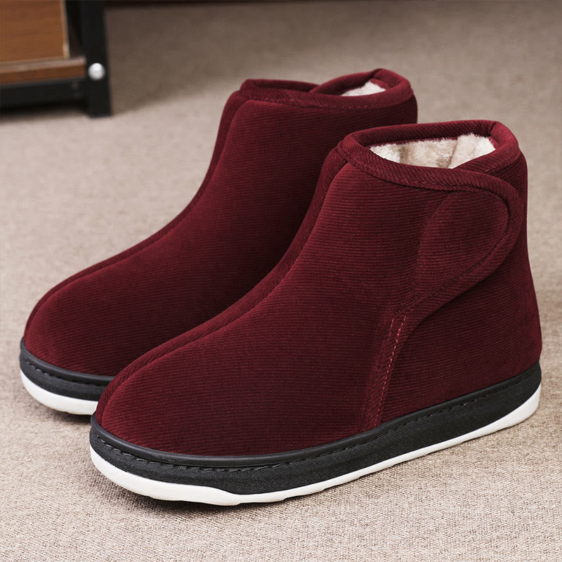 Plusock Plus Size Soft Warm Diabetic Slippers - Wine - EU44-45(US8.5-9) - image 12