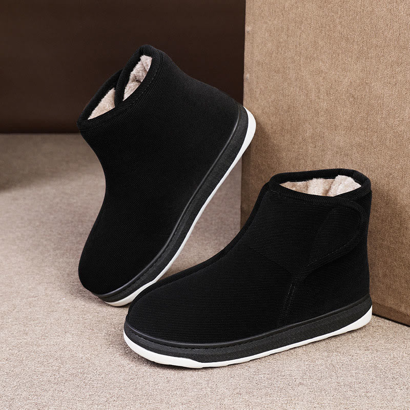 Plus Size Soft Warm Diabetic Slippers - Black - EU43-44(US9-10) - image 10