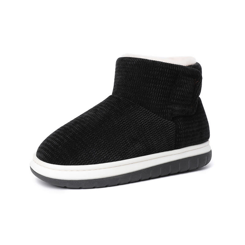 Plusock Plus Size Velcro Thicken Slippers - Black - EU43-44(US9-10) - image 14