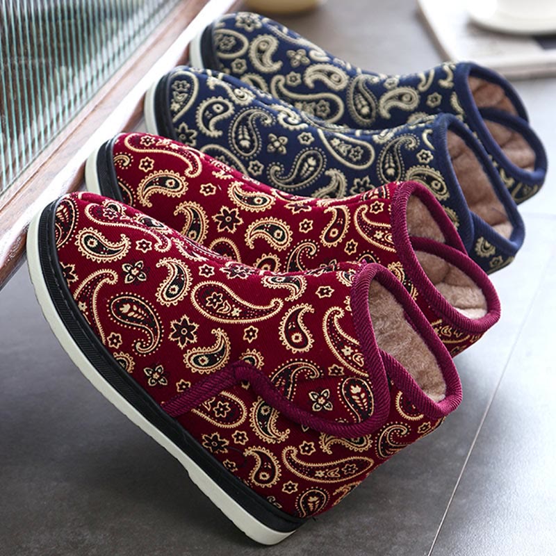 Plusock Plus Size Gold Embroidery Slippers - image 9