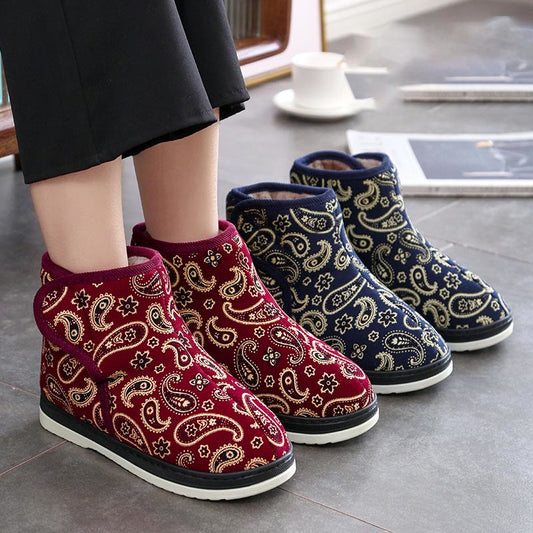 Plusock Plus Size Gold Embroidery Slippers - image 0