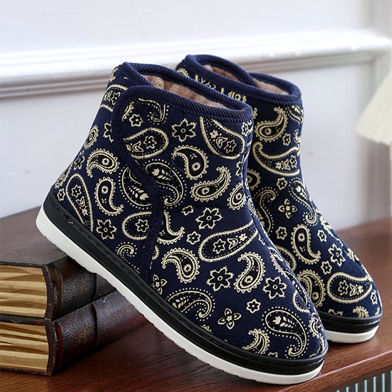 Plusock Plus Size Gold Embroidery Slippers - Navy Blue - EU40-41(US7-7.5) - image 11