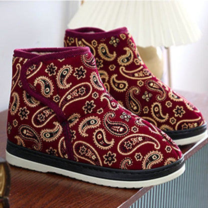 Plusock Plus Size Gold Embroidery Slippers - Wine - EU40-41(US7-7.5) - image 12