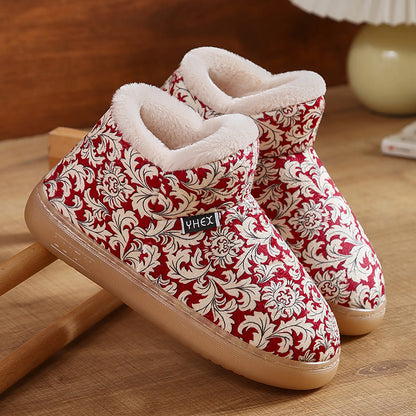 Plusock Plus Size Elegant Pattern Slippers - Wine - EU40-41(US7-7.5) - image 8