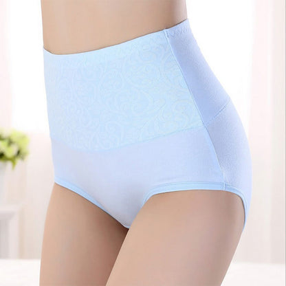 Plus Size High-waisted Cotton Printed Panty(3 Packs)