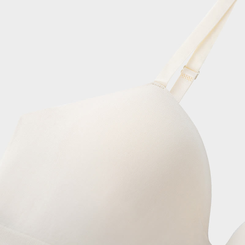 Solid Color Fixed Cup Comfort Wire-Free Bra
