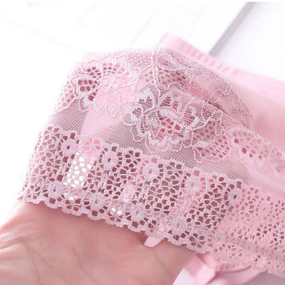 Plus Size Thin Adjustable Lace Patchwork Underwire Bra