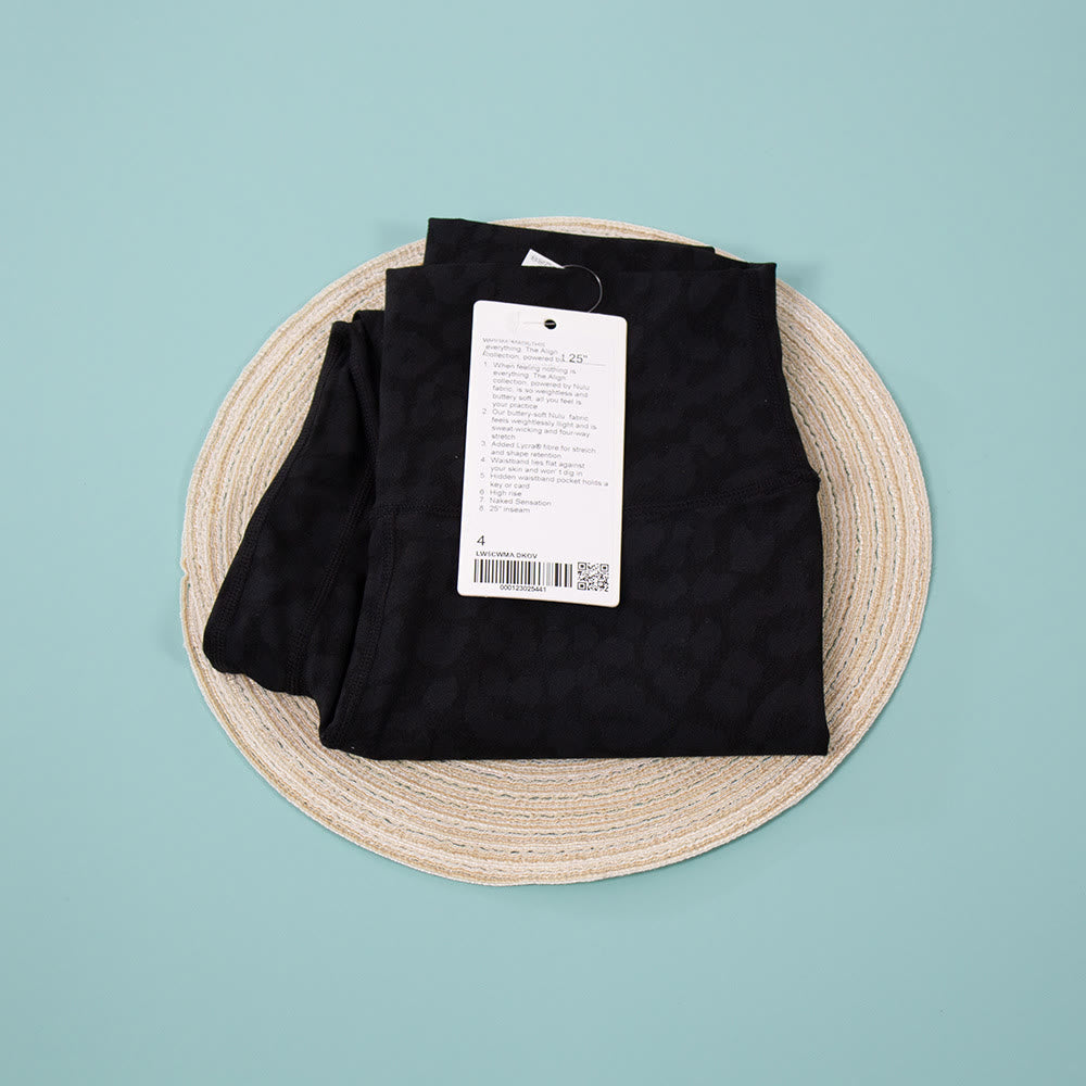 Plusock High Waist Fitness Yoga Leopard Legging - Black - 3XL - image 10