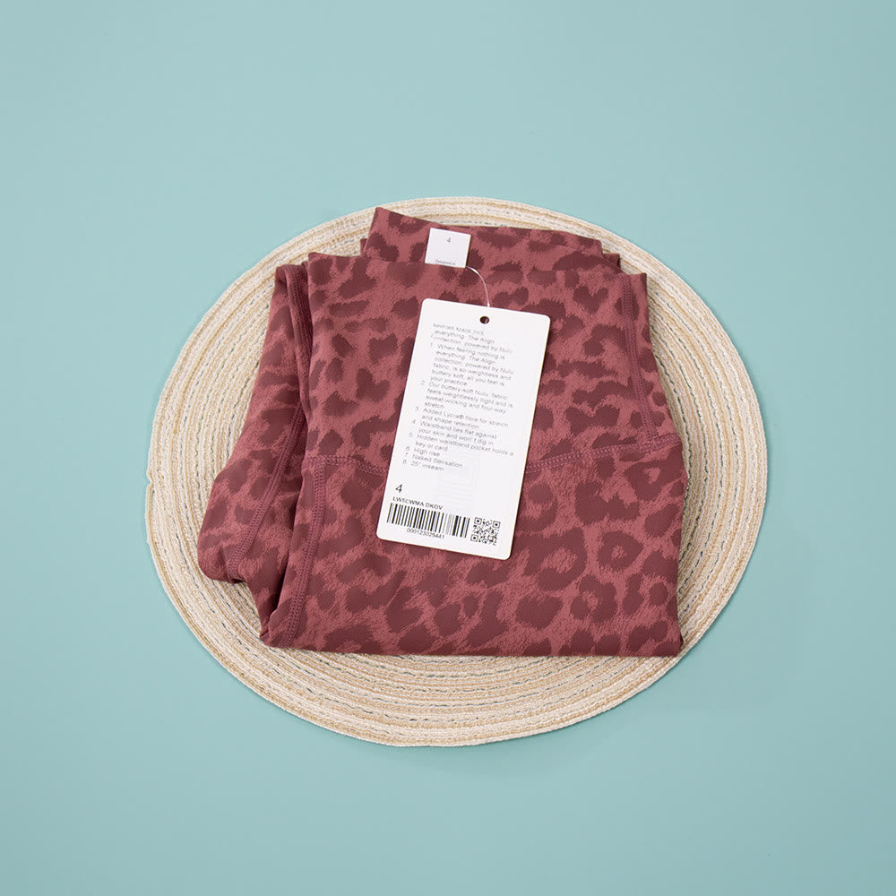 Plusock High Waist Fitness Yoga Leopard Legging - Red - 3XL - image 8