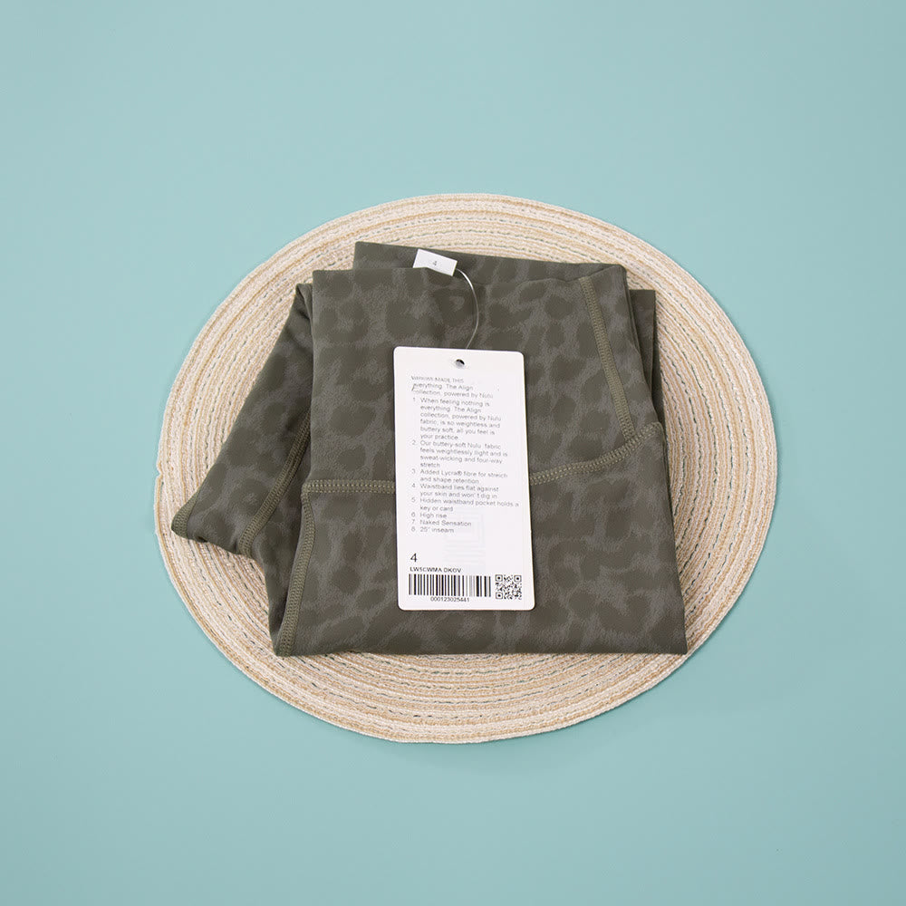 Plusock High Waist Fitness Yoga Leopard Legging - Green - 3XL - image 13