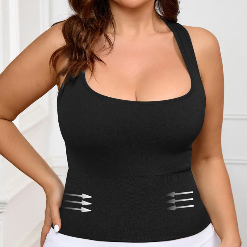 Plusock Back Hollow Fitness Yoga Vest - Black - 3XL - image 2