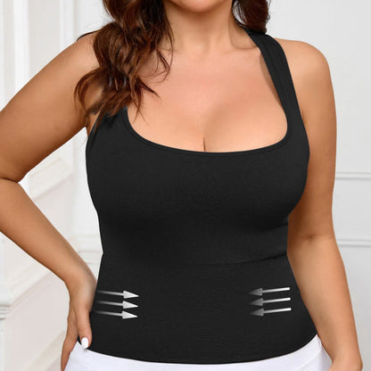 Plusock Back Hollow Fitness Yoga Vest - Black - 3XL - image 2